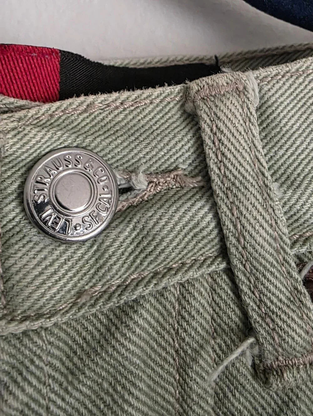 Vintage Style Levi's Sage-green Jeans Mens 28/32